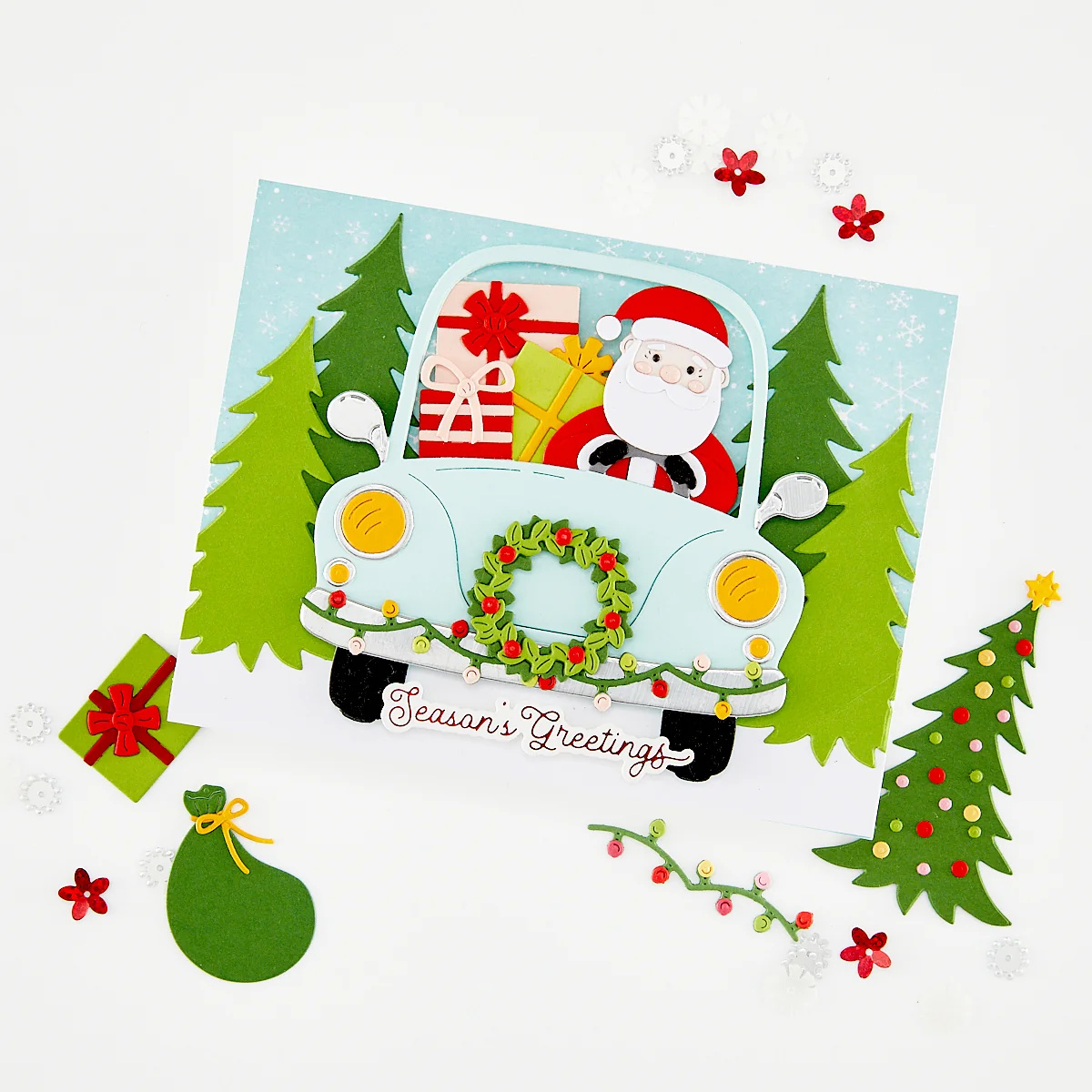 Hero Arts 小汽車聖誕配件刀模組 Beep Beep Holiday Extras