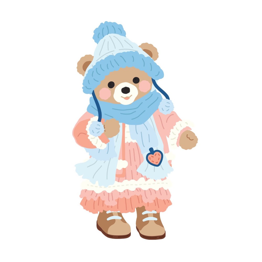 Spellbinders 粉嫩聖誕冬裝小熊刀模組 Bundled Up Winter Bear