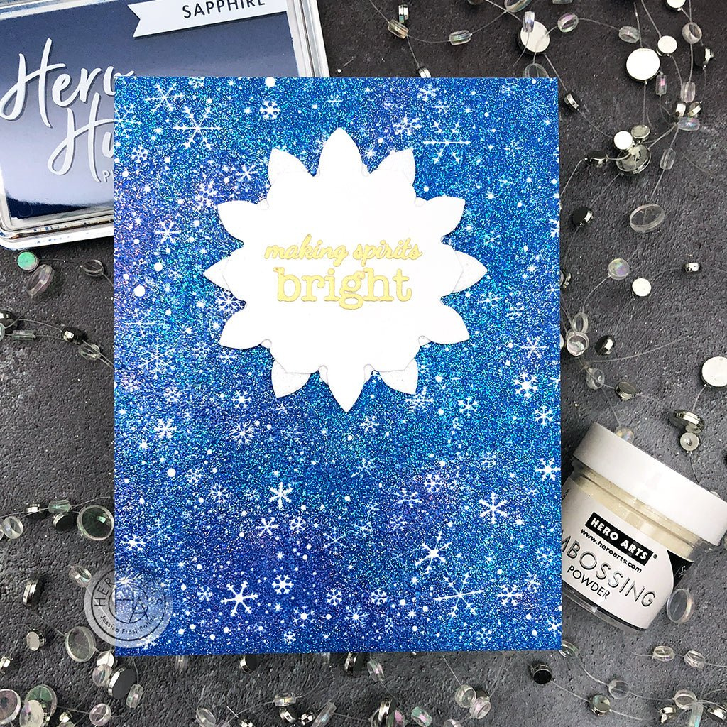 Hero Arts 漫天雪花大圖背景印章 Snowflake Swirl