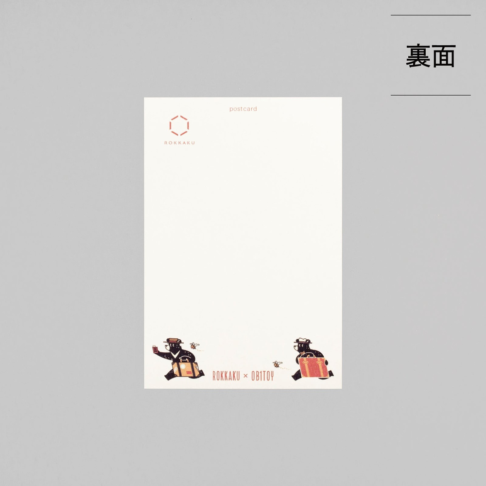 ROKKAKU ob1toy 燙金明信片「TRAVEL BEAR'S in TAIWAN 旅行熊」台灣限定｜日本製