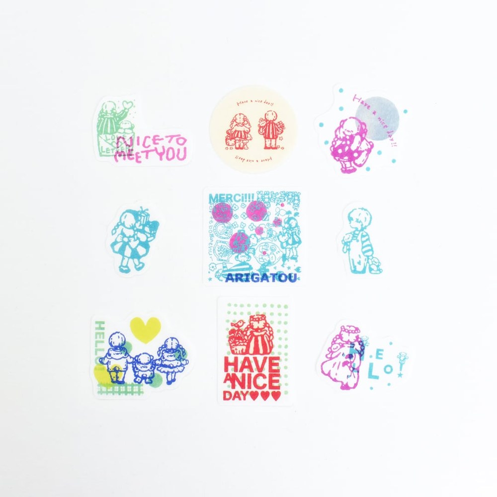 PAPIER PLATZ PEPIN塊狀貼紙 HELLO,BEAR!・HAVE A NICE DAY!