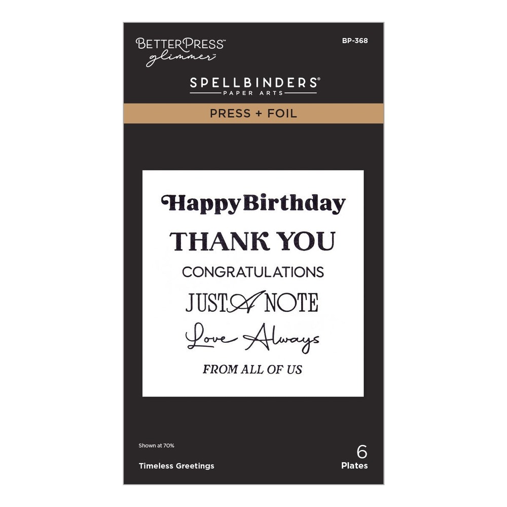 Spellbinders 經典祝福語活版印刷燙金版 Timeless Greetings