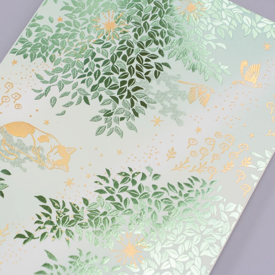 ROKKAKU 日本絕美燙金B6筆記本 日常小確幸 Sunlit Leaves
