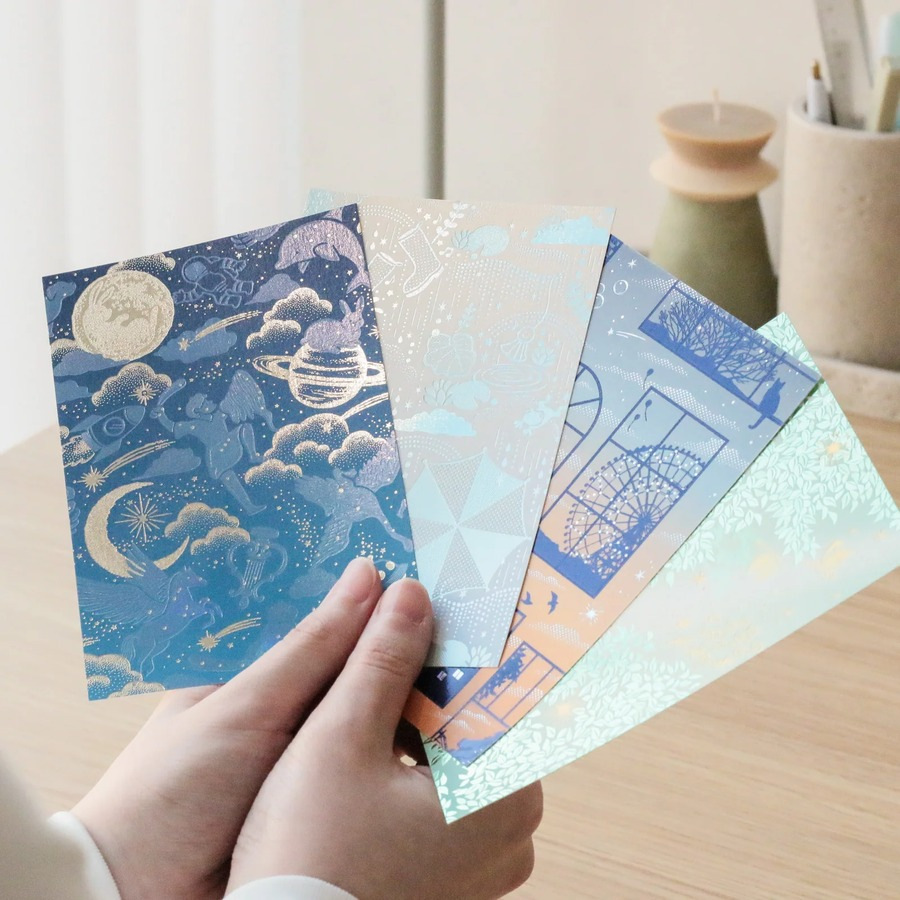 ROKKAKU 日本絕美燙金明信片 日常小確幸 Sunset Glow
