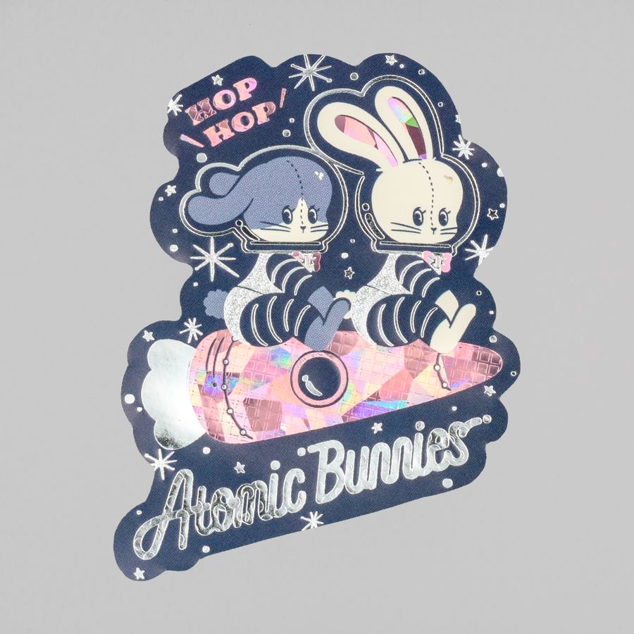 ROKKAKU ob1toy 燙金造型貼紙「Atomic Bunnies 原子兔兔」｜日本製