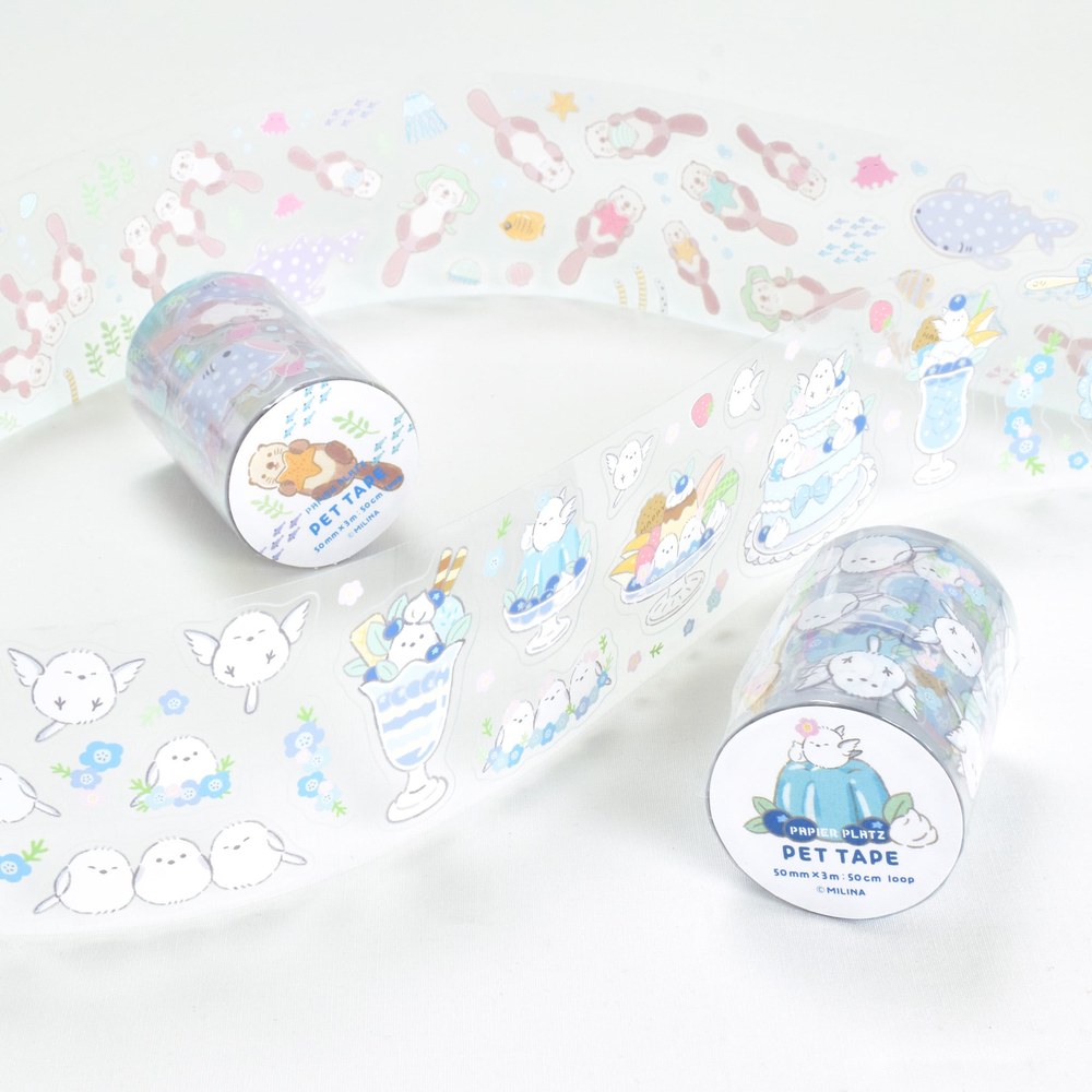 PAPIER PLATZ MILINA PET膠帶 LOVE SHIMAENAGA・LOVE RACCO