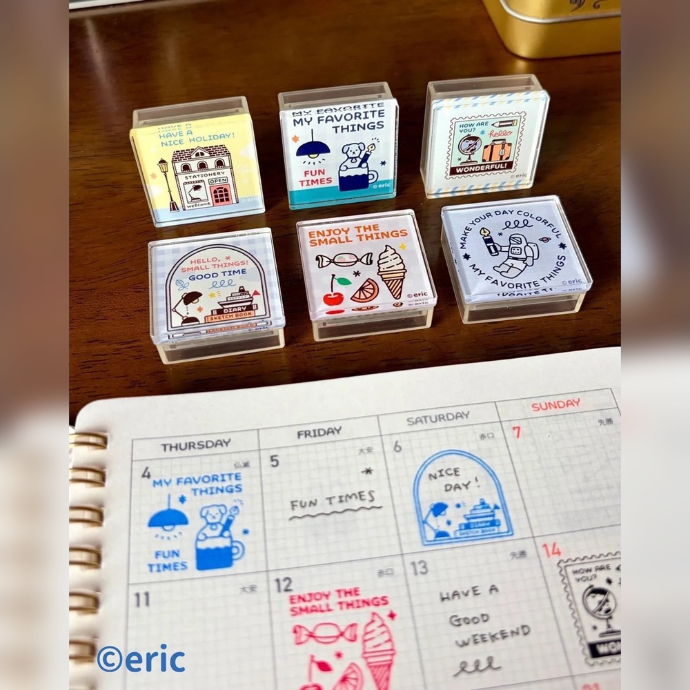 Sanby × Eric 隨身迷你浸透印章 DROP STAMP 全6款