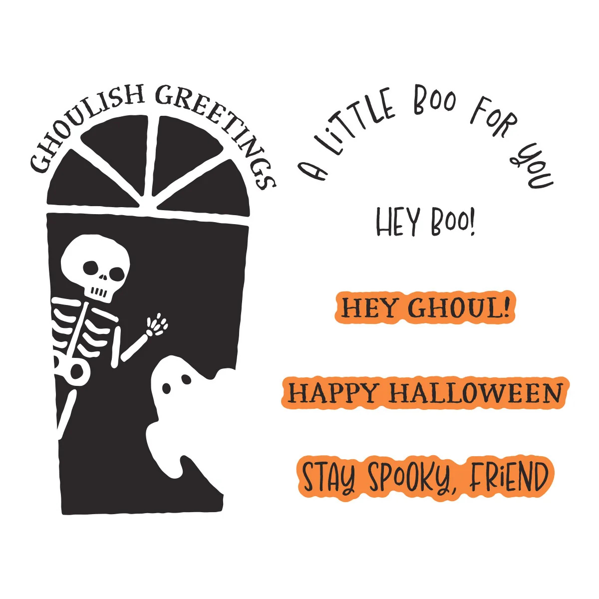 Spellbinders 幽靈祝福語活版印刷燙金刀模組 Ghoulish Greetings
