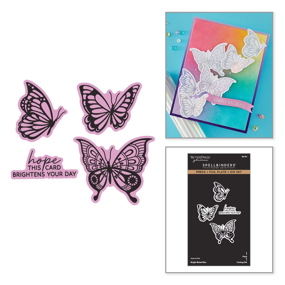 Spellbinders 繽紛蝴蝶活版印刷燙金刀模組 Bright Butterflies
