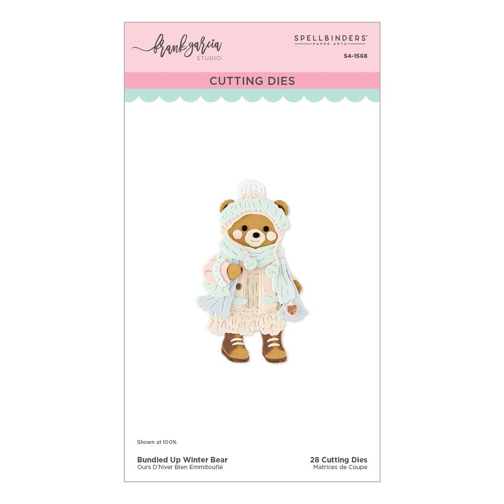 Spellbinders 粉嫩聖誕冬裝小熊刀模組 Bundled Up Winter Bear