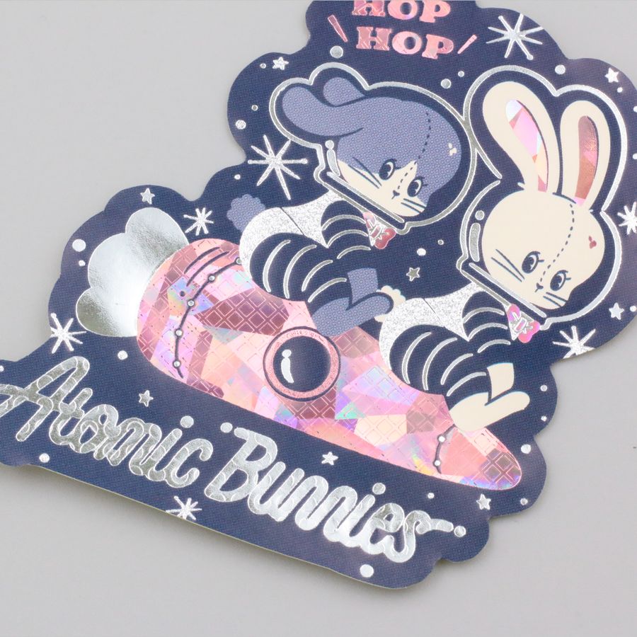 ROKKAKU ob1toy 燙金造型貼紙「Atomic Bunnies 原子兔兔」｜日本製