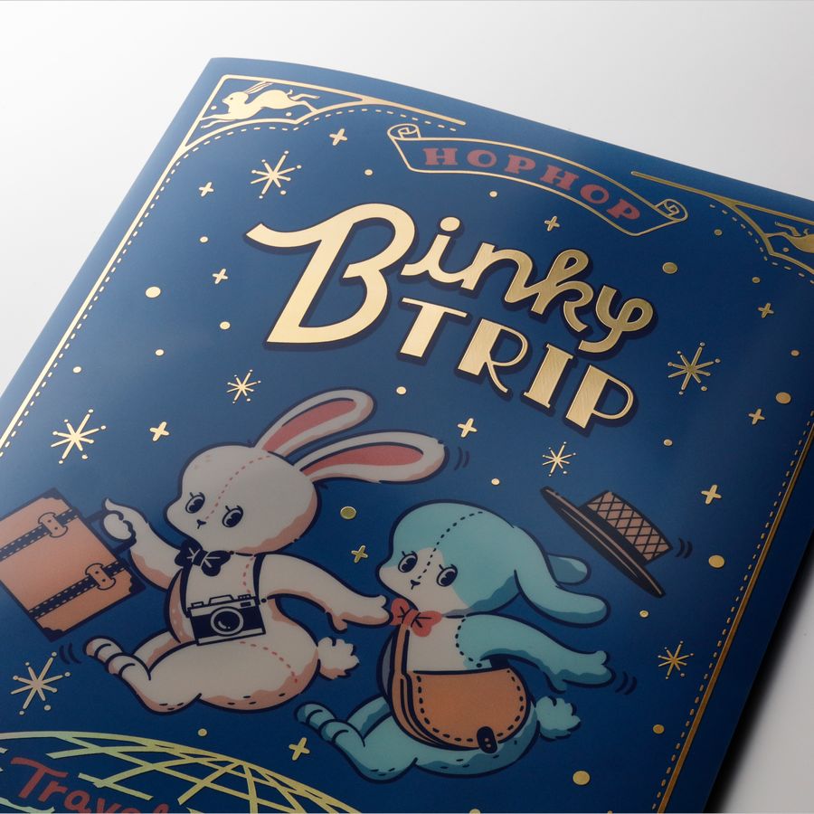 ROKKAKU ob1toy A5 雙層資料夾「Binky TRIP 兔兔旅行」｜日本製