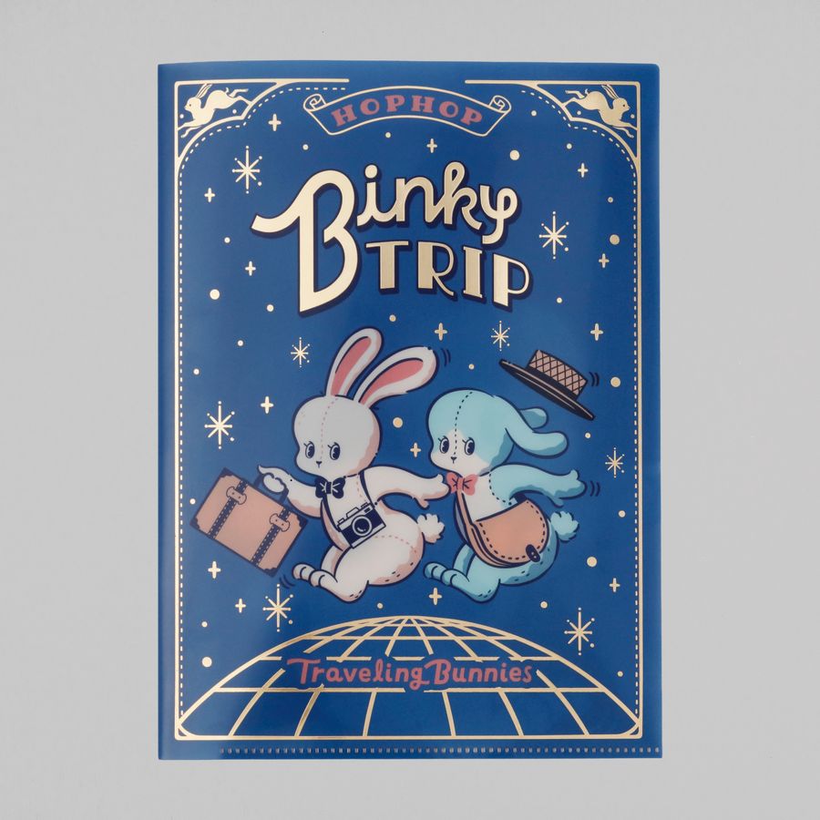 ROKKAKU ob1toy A5 雙層資料夾「Binky TRIP 兔兔旅行」｜日本製