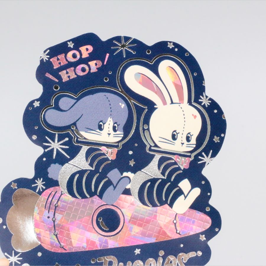 ROKKAKU ob1toy 燙金造型貼紙「Atomic Bunnies 原子兔兔」｜日本製