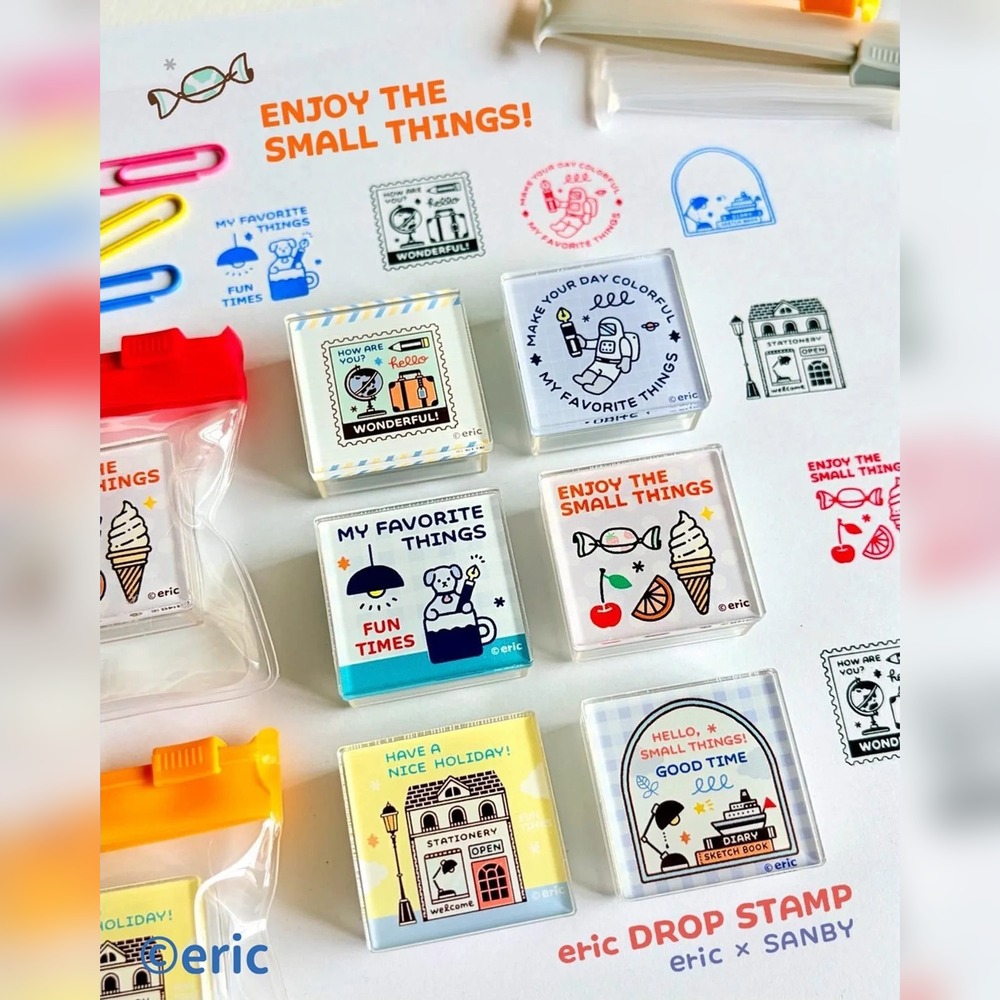 Sanby × Eric 隨身迷你浸透印章 DROP STAMP 全6款