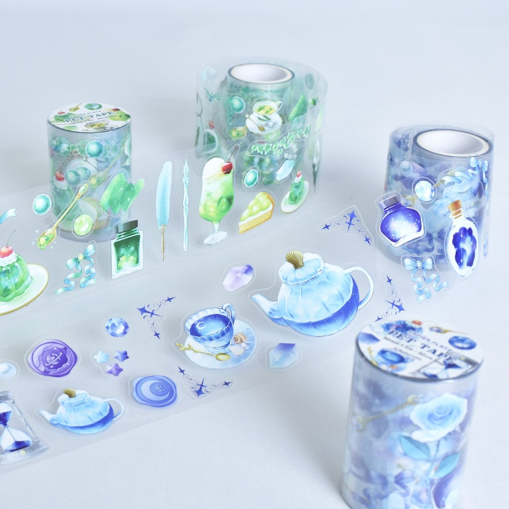 PAPIER PLATZ Natsunoka PET膠帶 琉璃色世界・翡翠色世界