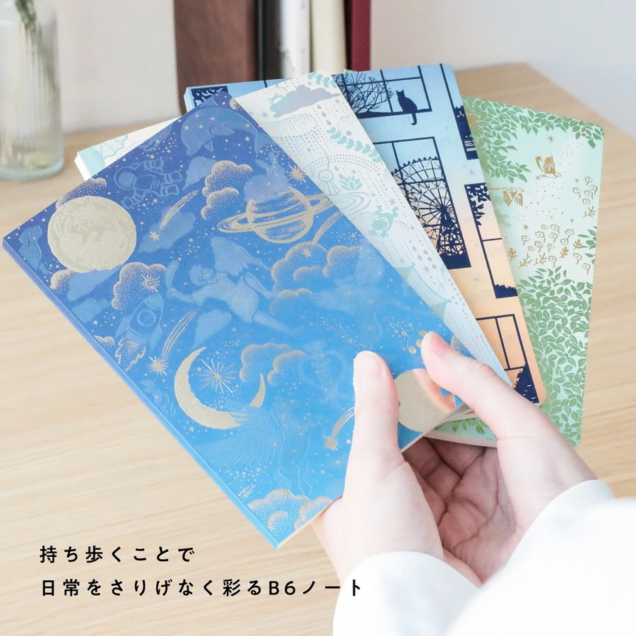 ROKKAKU 日本絕美燙金B6筆記本 日常小確幸 Night Sky