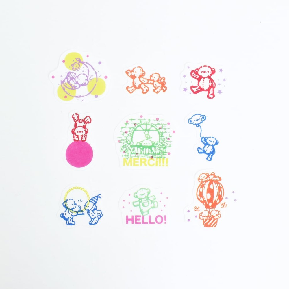 PAPIER PLATZ PEPIN塊狀貼紙 HELLO,BEAR!・HAVE A NICE DAY!