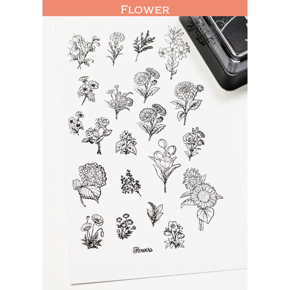 miniature 迷你水晶印章 花卉 Flower フラワー