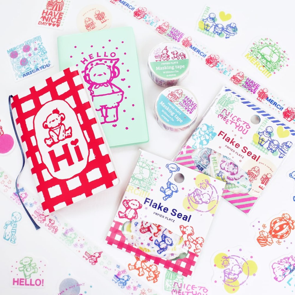PAPIER PLATZ PEPIN塊狀貼紙 HELLO,BEAR!・HAVE A NICE DAY!