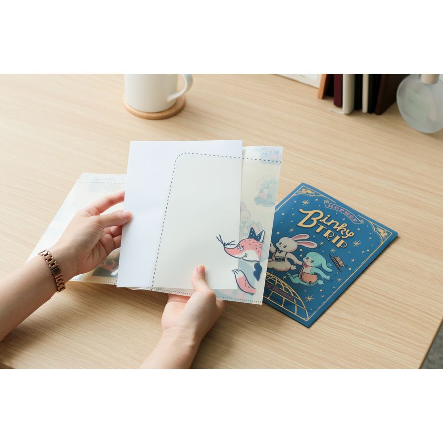 ROKKAKU ob1toy A5 雙層資料夾「Binky TRIP 兔兔旅行」｜日本製