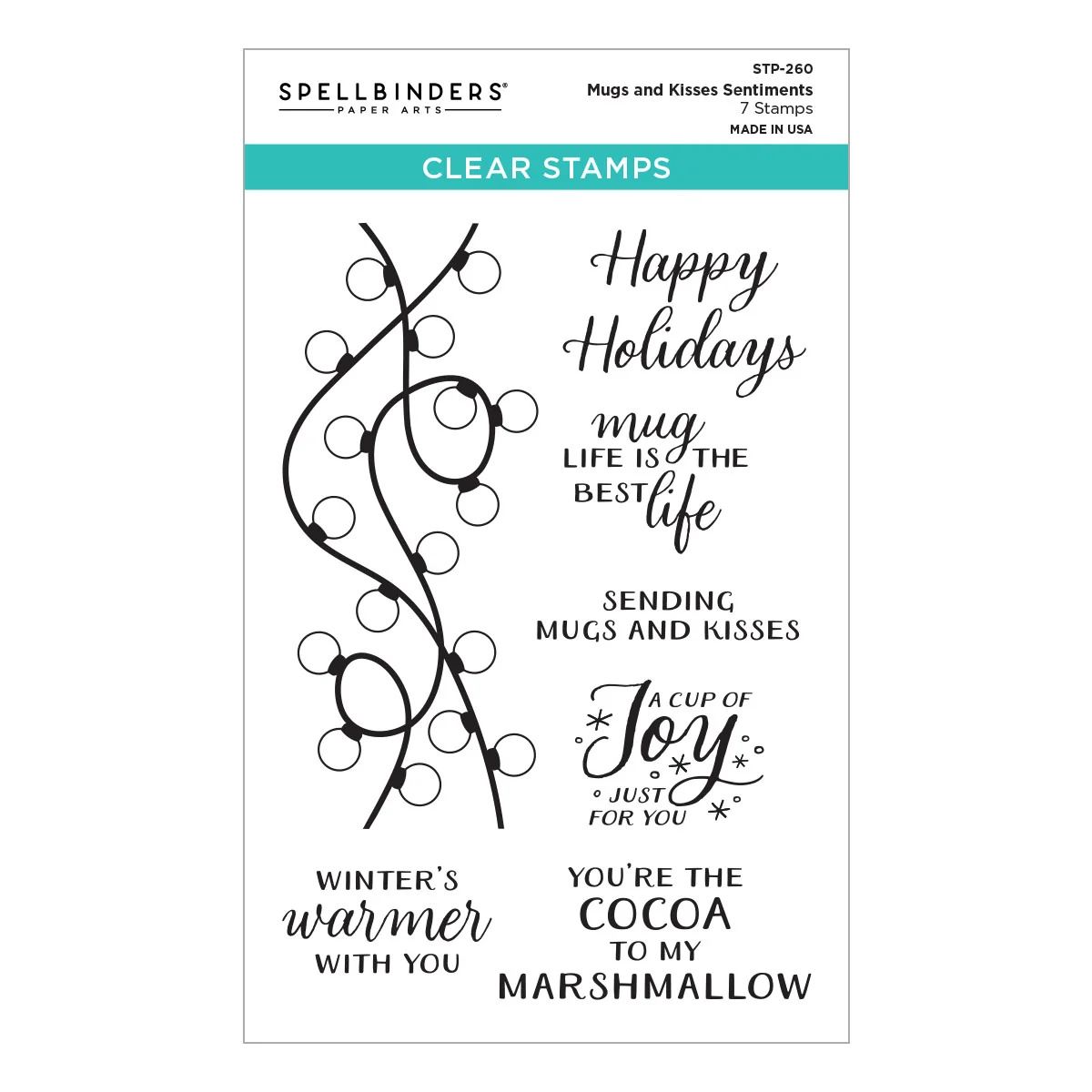 Spellbinders 冬日馬克杯祝福語印章組 Mugs and Kisses