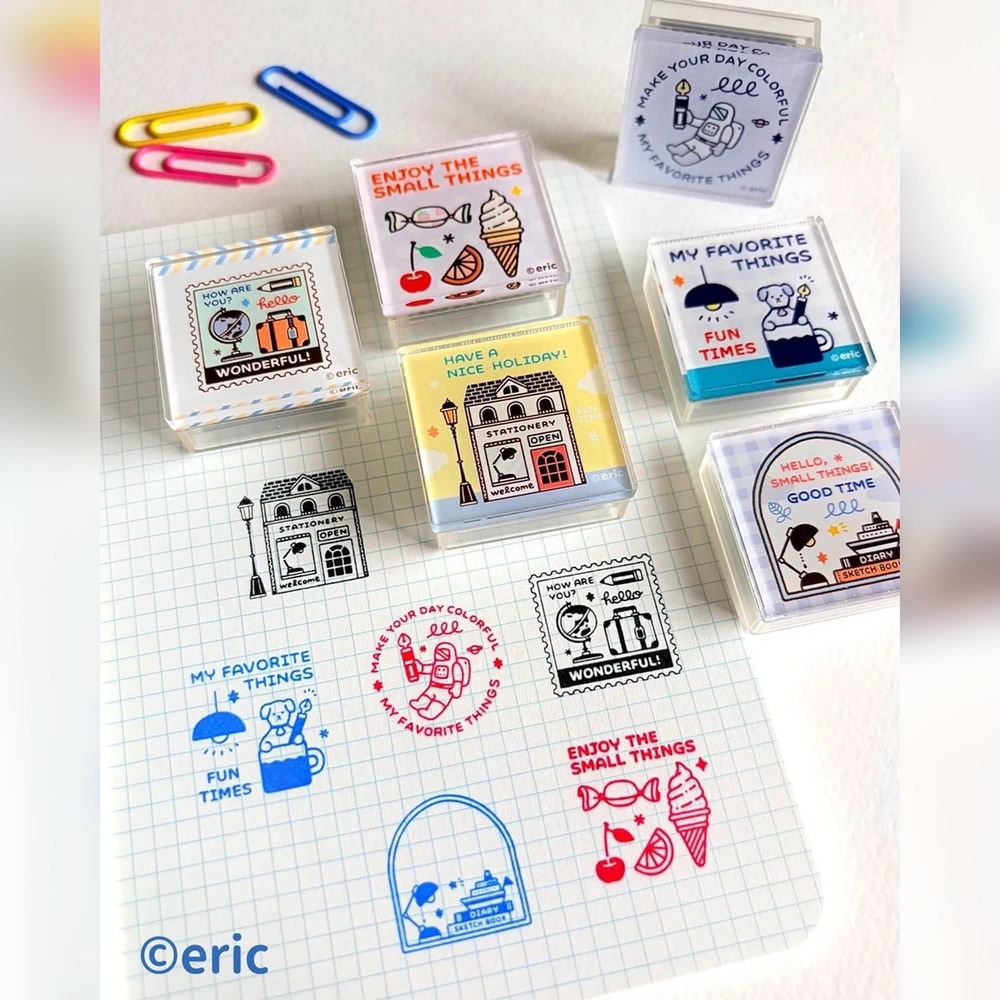 Sanby × Eric 隨身迷你浸透印章 DROP STAMP 全6款