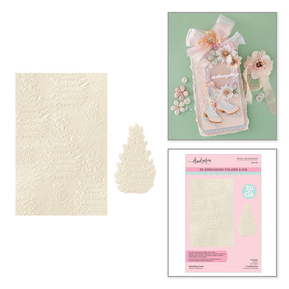 Spellbinders 粉嫩聖誕閃耀樹林浮雕版刀模組 Sparkling Trees