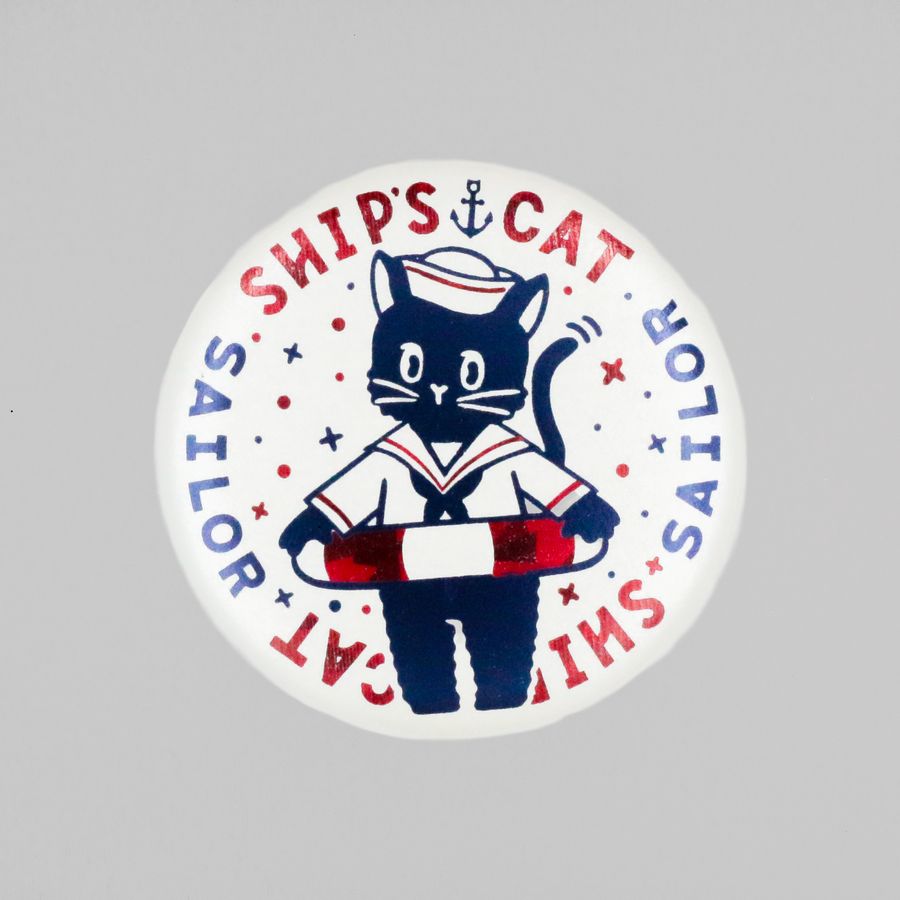 ROKKAKU ob1toy 燙金磁鐵「SHIP'S CAT 船貓」｜日本製