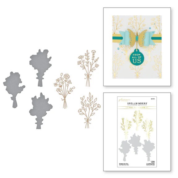 Spellbinders 為你送花燙金版和刀模組合 Flowers for You Glimmer Hot Foil Plate & Die Set